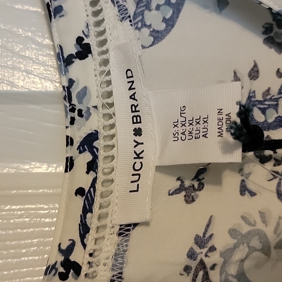 Lucky brand light weight sleeveless dress with blues and whites. - Picture 2 of 4